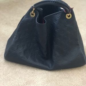 Louis Vuitton Artsy Navy Blue Monogram Empreinte Leather Purse